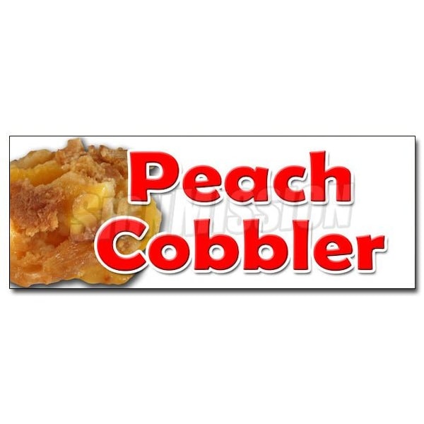 PEACH COBBLER DECAL sticker peaches pie sweet bakery crumble crust filling, D-36 Peach Cobbler